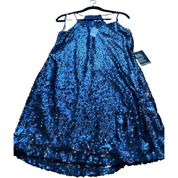 Express sequence dark blue dress size m NWT - Picture 3 of 9